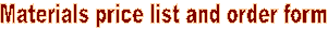 Materials price list